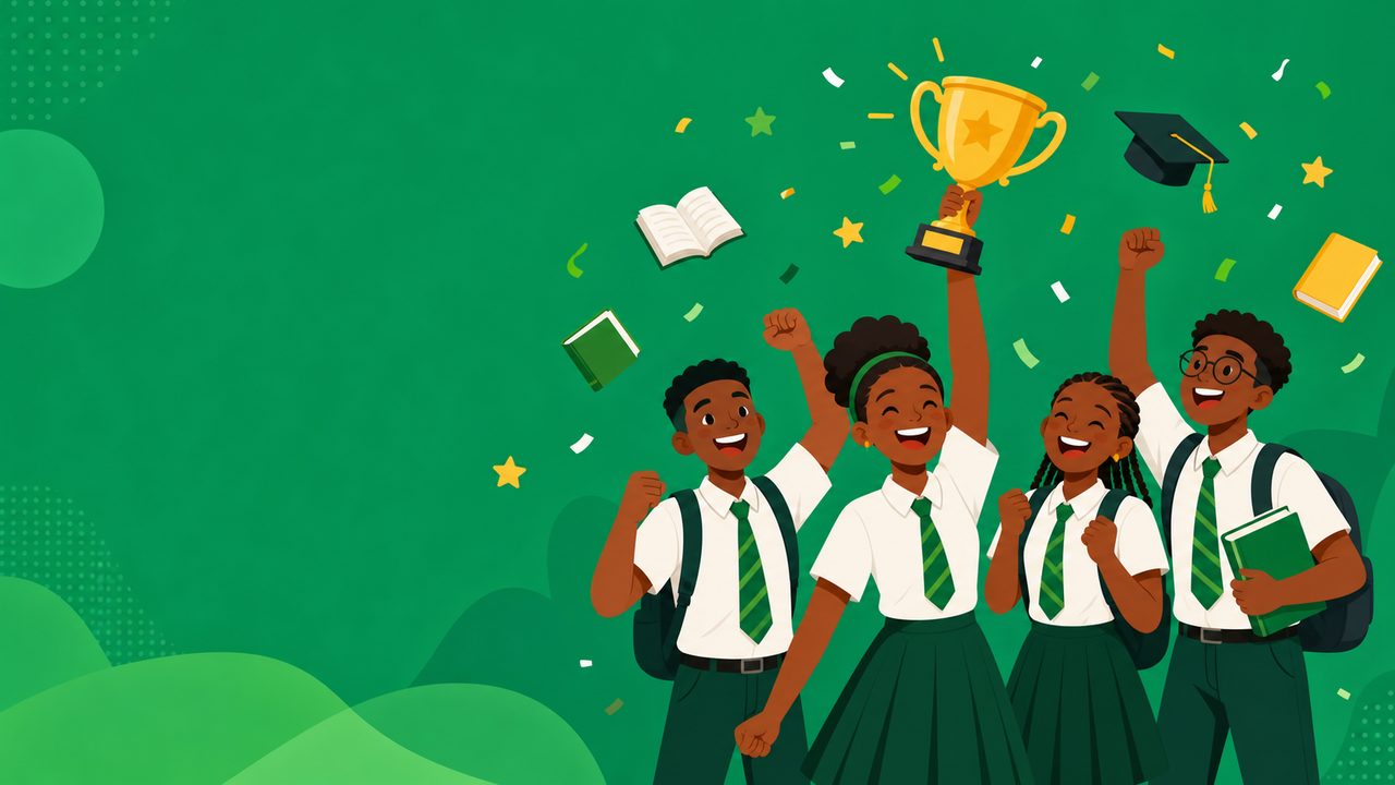 Nigerian students celebrating exam success